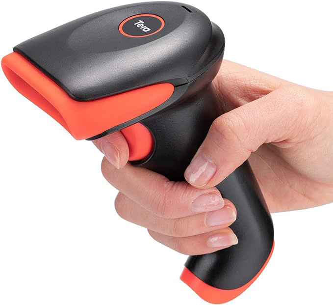 Kabelloser 2D-QR-Barcode-Scanner mit Ständer